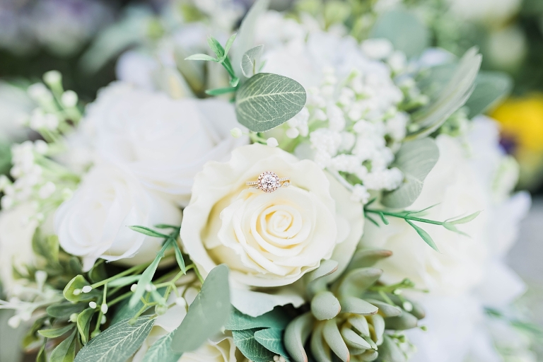 Salt Lake Temple Spring Wedding, Utah wedding photography, silk flowers white wedding bouquet, wedding engagement diamond ring