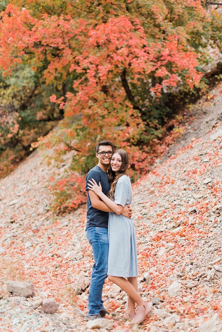 Couple picture with the fall leaves