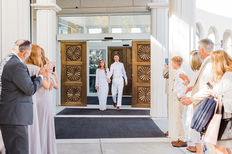 LDS Bountiful Temple Wedding Exit